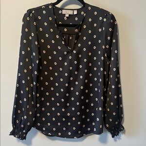 TED BAKER Daisy Print Blouse Black
